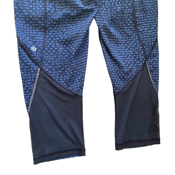 Lululemon Free Runner Crop (19") Shatter Weave Desert Teal Alberta Lake … - Picture 10 of 12